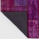Handmade Purple Patchwork Rug for Living Room, Bedroom and Kitchen | Modern Overdyed Turkish Wool Carpet