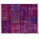 Handmade Patchwork Rug Made from Over-Dyed Vintage Carpets, CUSTOM OPTIONS Av.