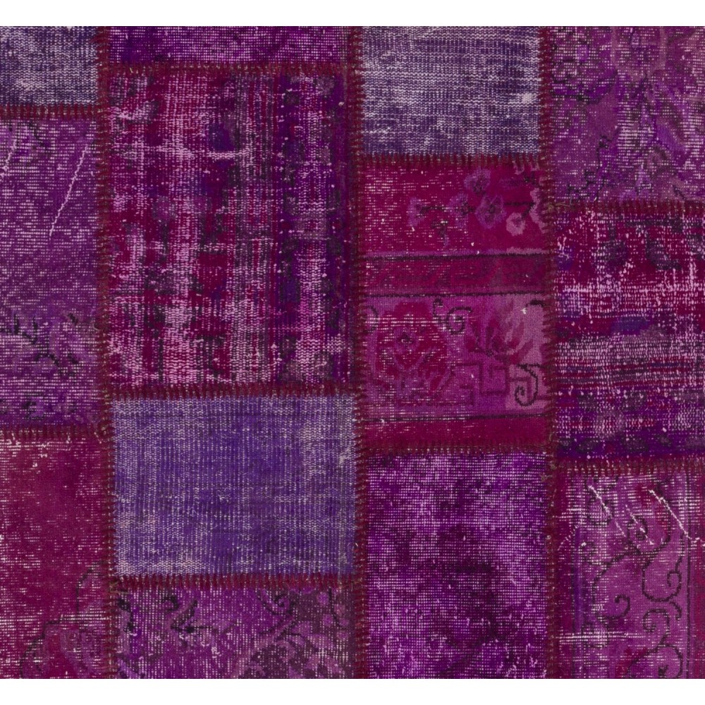 Handmade Patchwork Rug Made from Over-Dyed Vintage Carpets, CUSTOM OPTIONS Av.
