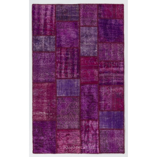 Handmade Patchwork Rug Made from Over-Dyed Vintage Carpets, CUSTOM OPTIONS Av.