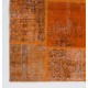 Handmade Orange Patchwork Rug for Living Room, Bedroom and Kitchen | Modern Overdyed Turkish Wool Carpet Handmade Orange Patchwork Rug for Living Room, Bedroom and Kitchen | Modern Overdyed Turkish Wool Carpet