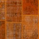 Handmade Orange Patchwork Rug for Living Room, Bedroom and Kitchen | Modern Overdyed Turkish Wool Carpet Handmade Orange Patchwork Rug for Living Room, Bedroom and Kitchen | Modern Overdyed Turkish Wool Carpet
