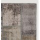 Vintage Gray and Beige Patchwork Rug | Shabby Chic Hand-Knotted Turkish Wool Carpet Vintage Gray and Beige Patchwork Rug | Shabby Chic Hand-Knotted Turkish Wool Carpet