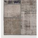 Vintage Gray and Beige Patchwork Rug | Shabby Chic Hand-Knotted Turkish Wool Carpet Vintage Gray and Beige Patchwork Rug | Shabby Chic Hand-Knotted Turkish Wool Carpet