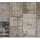 Distressed Look Handmade Patchwork Rug in Shades of Gray. Contemporary Turkish Carpet. Woolen Floor Covering