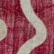 Contemporary Red and Beige Patchwork Rug | Hand-Knotted Curved Wavy Design Overdyed Turkish Wool Carpet for Living Room and Office Contemporary Red and Beige Patchwork Rug | Hand-Knotted Curved Wavy Design Overdyed Turkish Wool Carpet for Living Room and Office