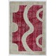 Custom Unique Design Handmade Vintage Patchwork Rug in Red and Beige. Modern Turkish Carpet. Woolen Floor Covering