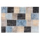 Hand-Knotted Patchwork Rug Made from Over-Dyed Vintage Carpets