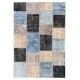 Hand-Knotted Patchwork Rug Made from Over-Dyed Vintage Carpets