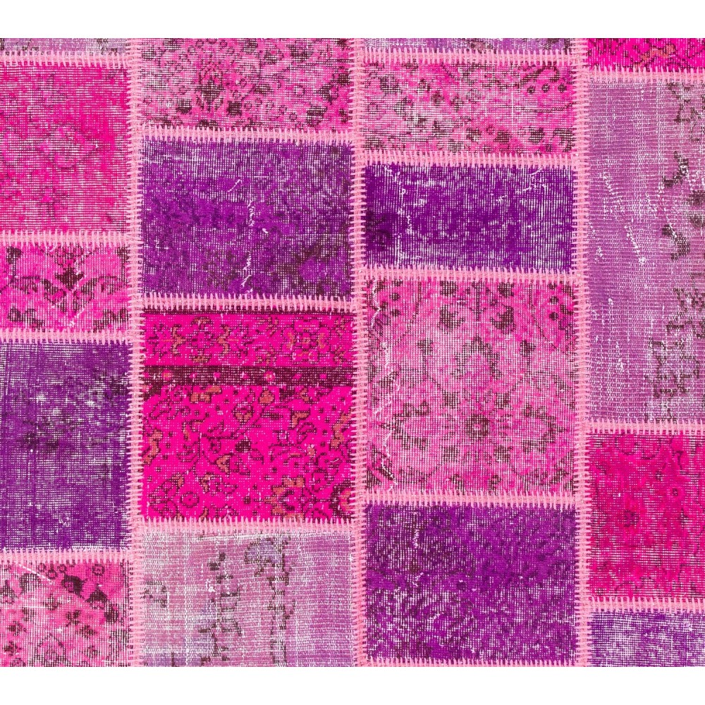 Handmade Patchwork Rug Made from Over-Dyed Vintage Carpets, CUSTOM OPTIONS Av.