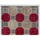 Hexagon Design Patchwork Rug Made from Over-Dyed Vintage Carpets