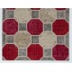 Hexagon Design Patchwork Rug Made from Over-Dyed Vintage Carpets