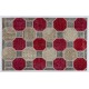 Hexagon Design Patchwork Rug Made from Over-Dyed Vintage Carpets