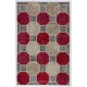 Hexagon Design Patchwork Rug Made from Over-Dyed Vintage Carpets