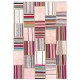 Striped Handmade Patchwork Kilim. Custom Hand Woven Carpet. Colorful Turkish Banded Patchwork Rug