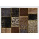 Handmade Patchwork Rug Made from Over-Dyed Vintage Carpets, CUSTOM OPTIONS Av.