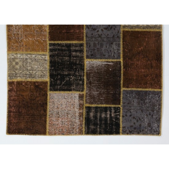 Handmade Patchwork Rug Made from Over-Dyed Vintage Carpets, CUSTOM OPTIONS Av.