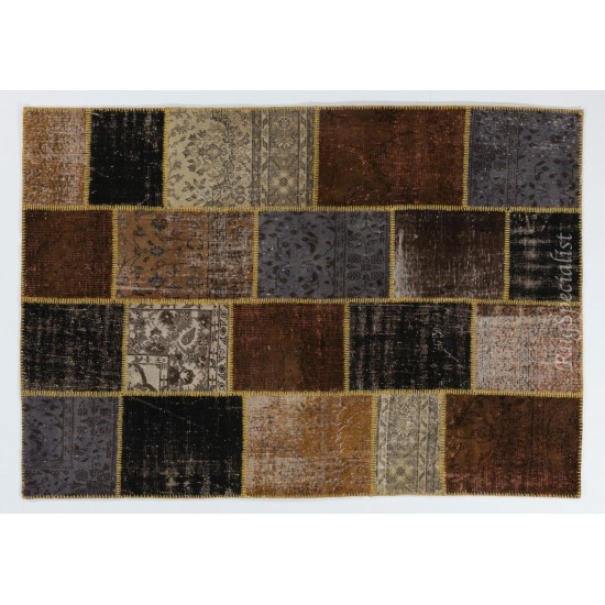 Handmade Patchwork Rug Made from Over-Dyed Vintage Carpets, CUSTOM OPTIONS Av.