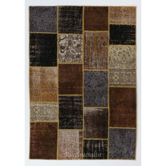 Handmade Patchwork Rug Made from Over-Dyed Vintage Carpets, CUSTOM OPTIONS Av.