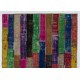 Colorful Handmade Patchwork Rug Made from Over-Dyed Vintage Carpets Colorful Handmade Patchwork Rug Made from Over-Dyed Vintage Carpets