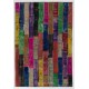 Colorful Handmade Patchwork Rug Made from Over-Dyed Vintage Carpets