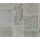 Handmade Patchwork Rug in Muted Colors, Traditional Turkish Wool Carpet for Country Homes, Rustic, Modern Interiors