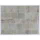 Handmade Patchwork Rug in Muted Colors, Traditional Turkish Wool Carpet for Country Homes, Rustic, Modern Interiors