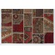 Handmade Patchwork Rug, Authentic Vintage Turkish Carpet