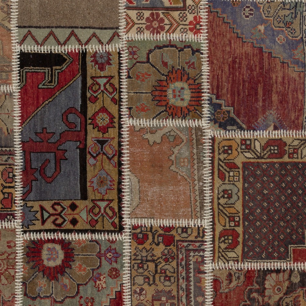 Handmade Patchwork Rug | Decorative Vintage Turkish Carpet Handmade Patchwork Rug | Decorative Vintage Turkish Carpet