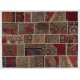 Handmade Patchwork Rug, Authentic Vintage Turkish Carpet