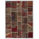 Handmade Patchwork Rug, Authentic Vintage Turkish Carpet