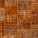 Vintage Orange Wool Patchwork Rug | Hand-Knotted Turkish Distressed Carpet for Living Room, Bedroom and Dining Room Vintage Orange Wool Patchwork Rug | Hand-Knotted Turkish Distressed Carpet for Living Room, Bedroom and Dining Room