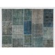 Handmade Patchwork Rug Made from Over-Dyed Vintage Carpets, CUSTOM OPTIONS Av.