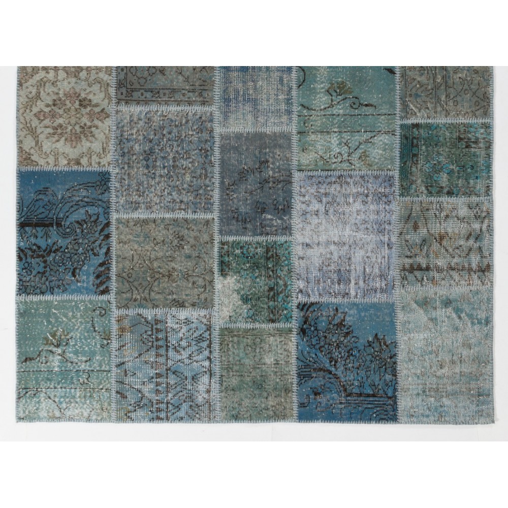 Handmade Patchwork Rug Made from Over-Dyed Vintage Carpets, CUSTOM OPTIONS Av.