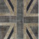 Union Jack British Flag Design Patchwork Rug Made from Re-Dyed Vintage Carpets