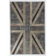 Union Jack British Flag Design Patchwork Rug Made from Re-Dyed Vintage Carpets