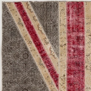 Union Jack British Flag Design Patchwork Handmade Rug | Floral Patterned United Kingdom Carpet for Contemporary Interiors Union Jack British Flag Design Patchwork Handmade Rug | Floral Patterned United Kingdom Carpet for Contemporary Interiors