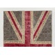 Union Jack British Flag Design Patchwork Handmade Rug. Floral Patterned United Kingdom Carpet for Contemporary Interiors