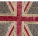 Union Jack British Flag Design Patchwork Handmade Rug. Floral Patterned United Kingdom Carpet for Contemporary Interiors