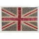 Union Jack British Flag Design Patchwork Handmade Rug. Floral Patterned United Kingdom Carpet for Contemporary Interiors