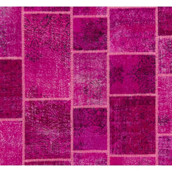 Handmade Patchwork Rug Made from Over-Dyed Vintage Carpets, CUSTOM OPTIONS Av. Handmade Patchwork Rug Made from Over-Dyed Vintage Carpets, CUSTOM OPTIONS Av.