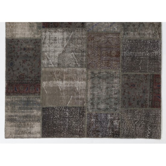 Handmade Patchwork Rug Made from Over-Dyed Vintage Carpets, CUSTOM OPTIONS Av.