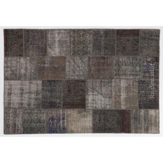 Handmade Patchwork Rug Made from Over-Dyed Vintage Carpets, CUSTOM OPTIONS Av.