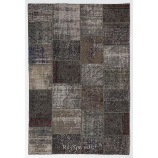 Handmade Patchwork Rug Made from Over-Dyed Vintage Carpets, CUSTOM OPTIONS Av.