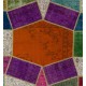 Vibrant Handmade Patchwork Carpet. Modern Look Colorful Wool Area Rug. Home and Office Decoration Floor Covering