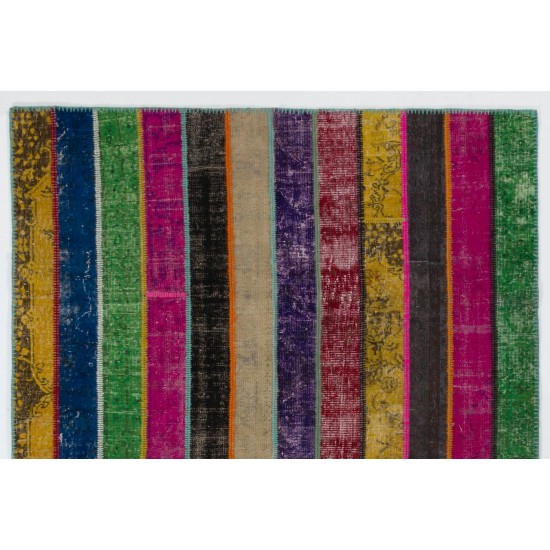Bright and Vibrant Modern Turkish Handmade Patchwork Rug. Luxurious Elegant Fashionable Area Rug. Floor Carpet for Living room Bright and Vibrant Modern Turkish Handmade Patchwork Rug. Luxurious Elegant Fashionable Area Rug. Floor Carpet for Living room
