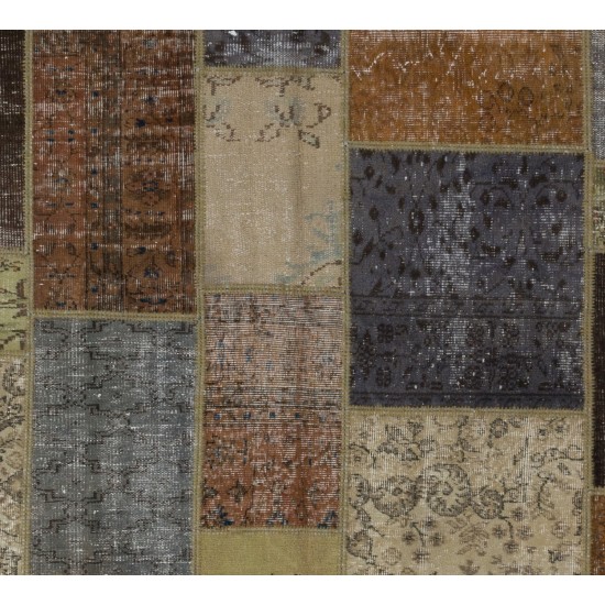 Custom Modern Patchwork Rug in Brown, Gray, Beige & Green Colors. Handmade Turkish Carpet. Colorful Living Room Rug Custom Modern Patchwork Rug in Brown, Gray, Beige & Green Colors. Handmade Turkish Carpet. Colorful Living Room Rug