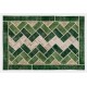 Custom Unique Design Handmade Turkish Patchwork Rug. Modern Green Carpet