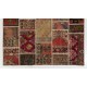 Handmade Patchwork Rug Made from Vintage Village Rugs, Custom Options Available