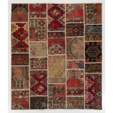 Handmade Patchwork Rug Made from Vintage Village Rugs, Custom Options Available